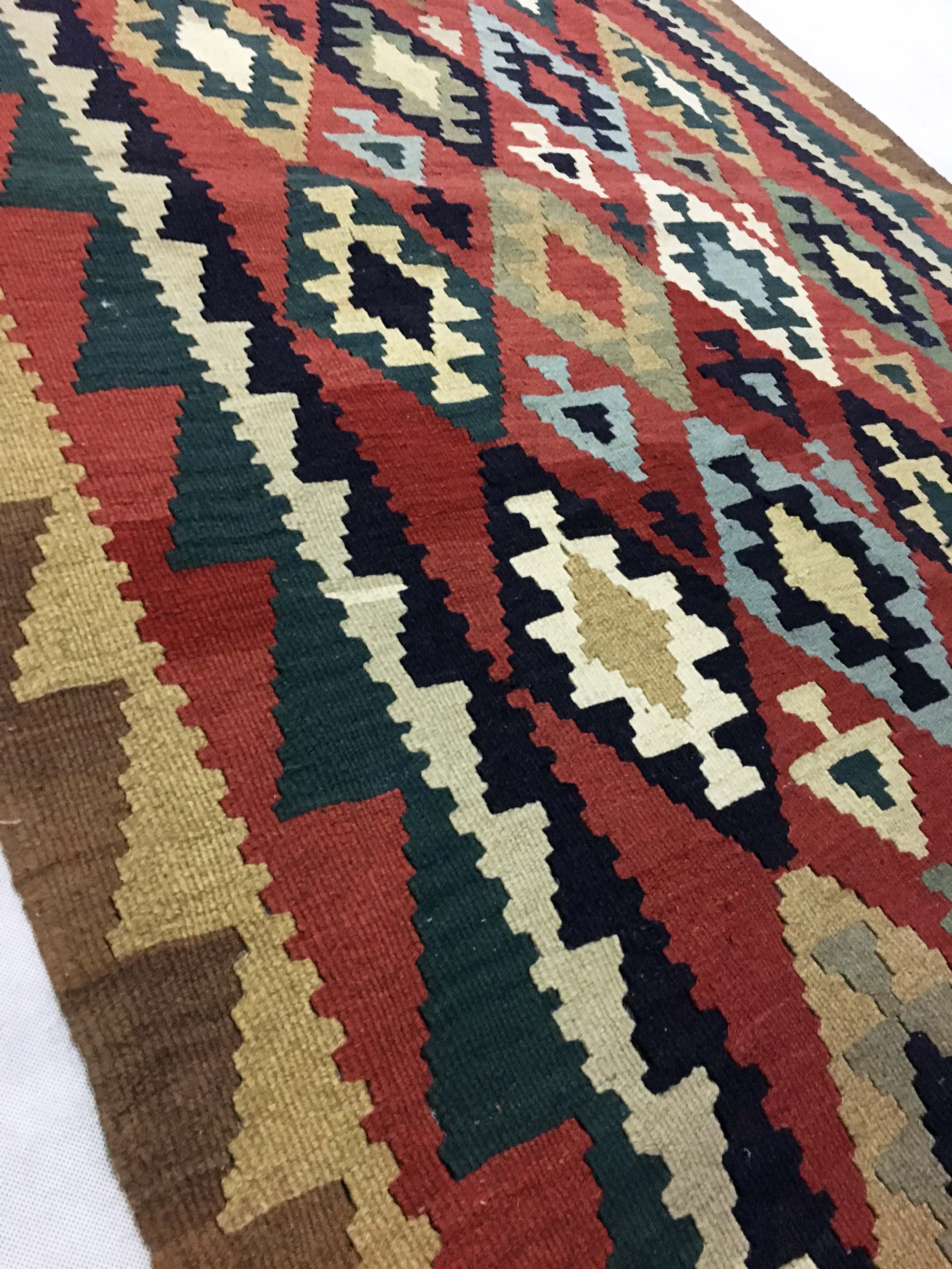 Splendid carpet woven Persian: Kilim Gashqai 250 x 147 cm - Iran - around 1970