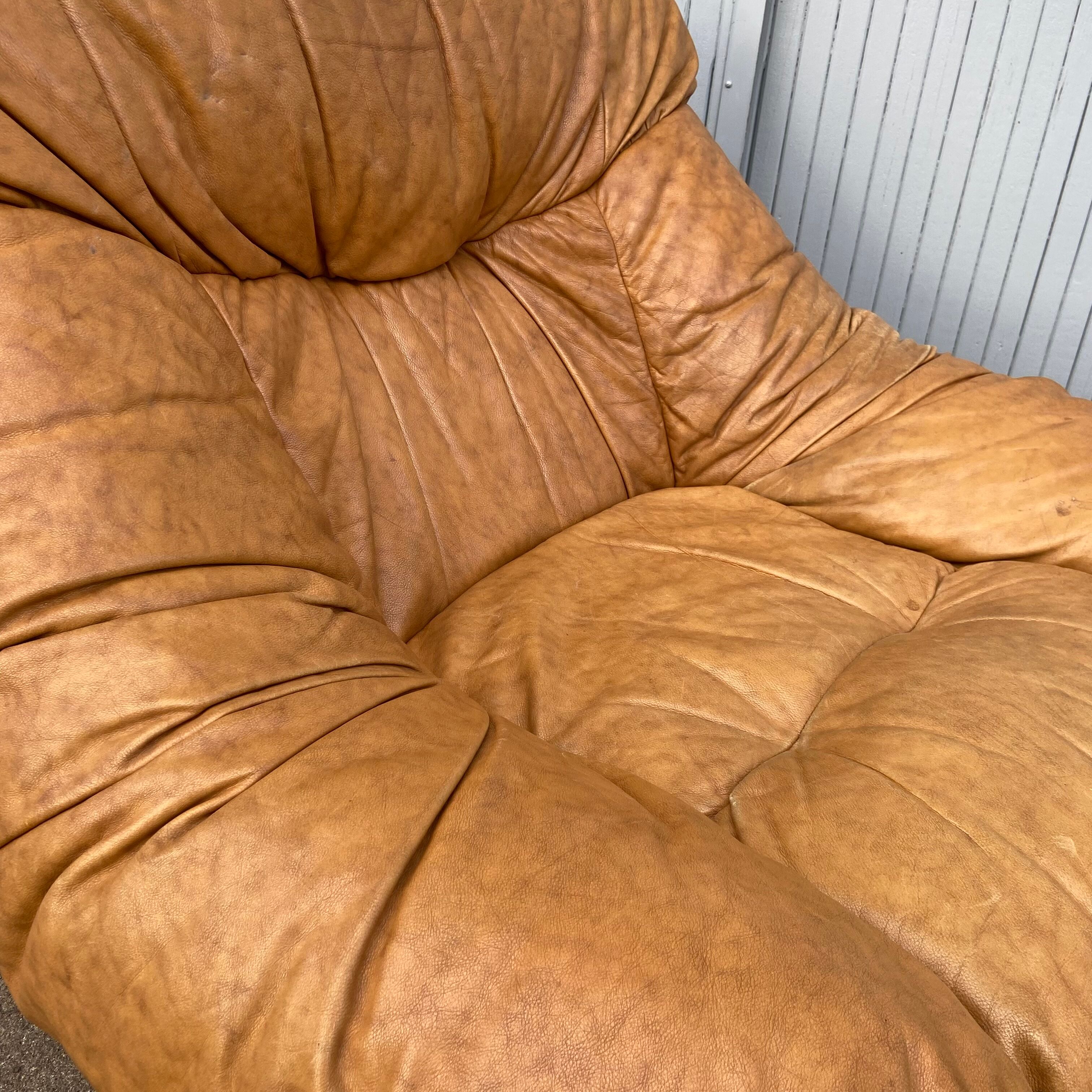 Leather armchair 80s