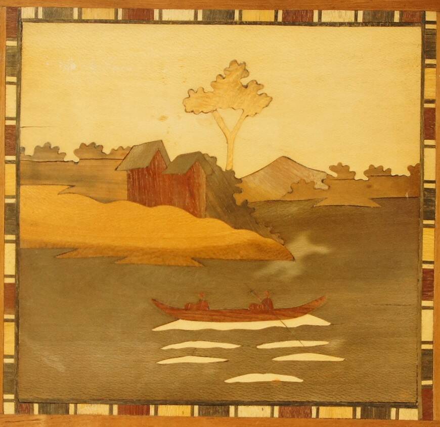Madagascar wood marquetry tray