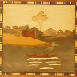 Madagascar wood marquetry tray