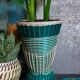 Glass vase and braided scoubidou thread 50s