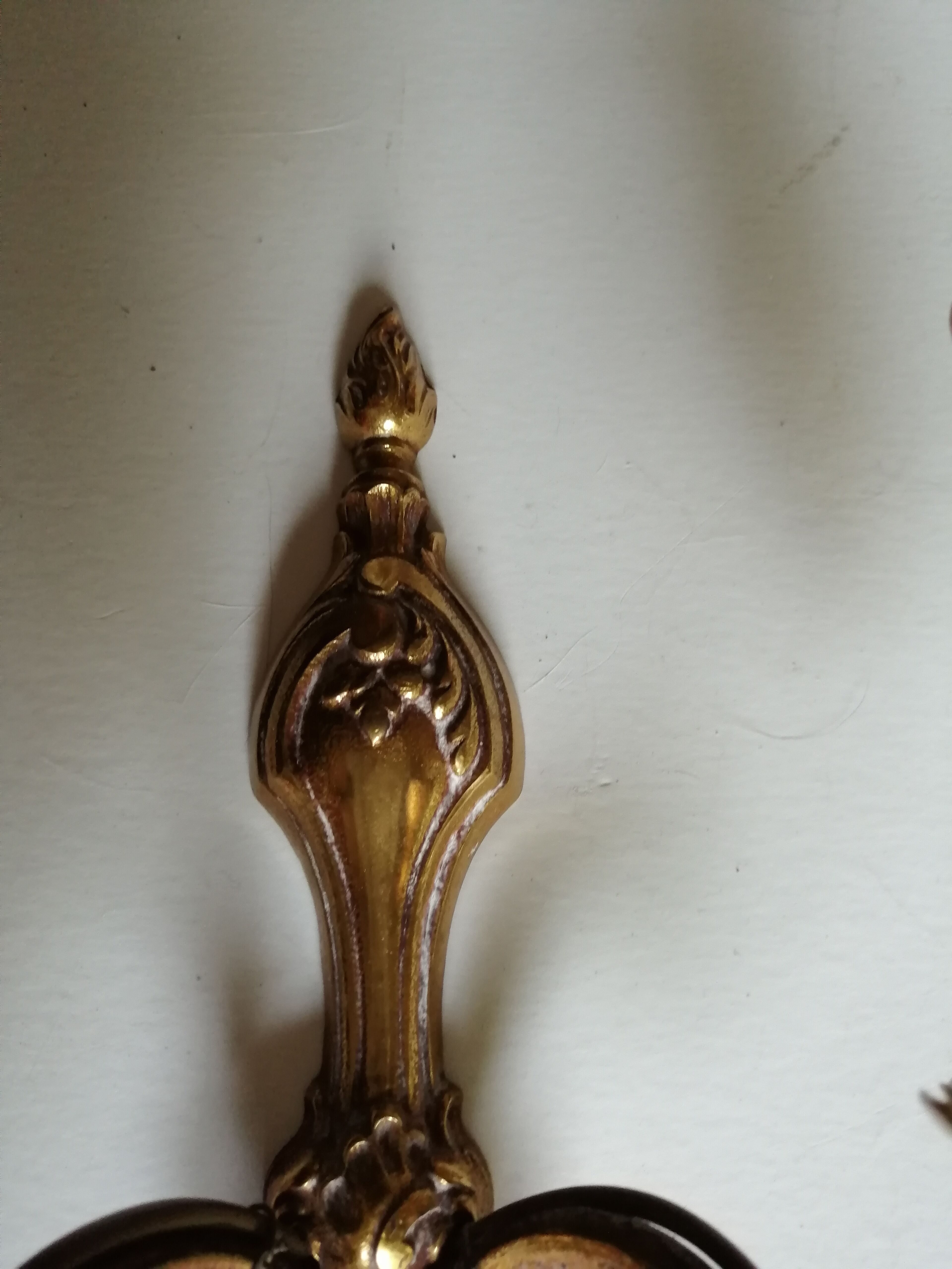 Pair of classic gold bronze wall lamps