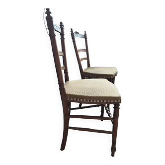 Pair of chairs wood tapestry