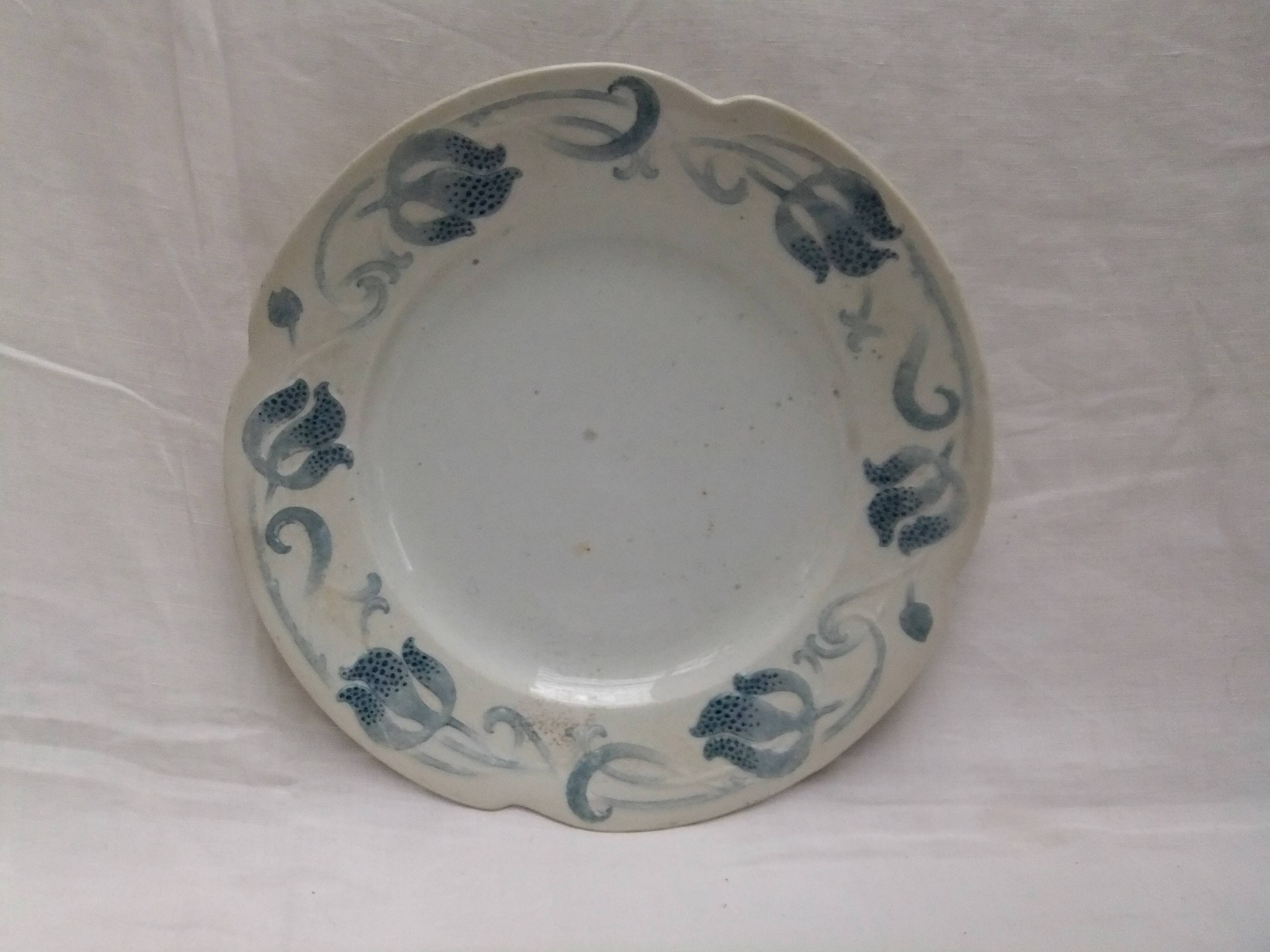 Sarreguemines Tircis barbotine art nouveau plate collection