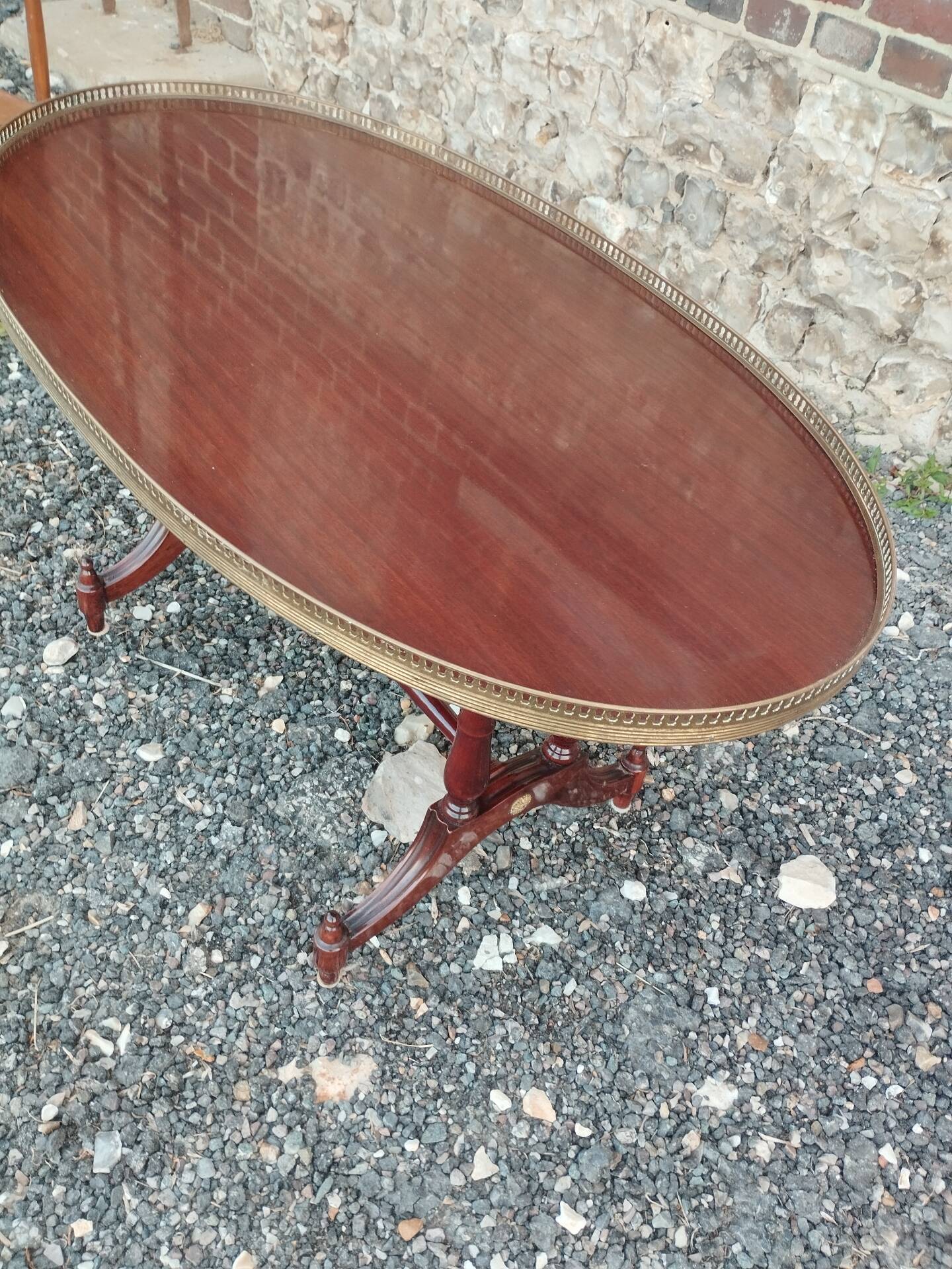Vintage Louis XVI style wooden coffee table.