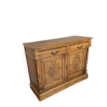Antique carved oak sideboard – Late 19th century