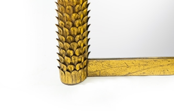 Mirror palm in golden iron 125x180cm