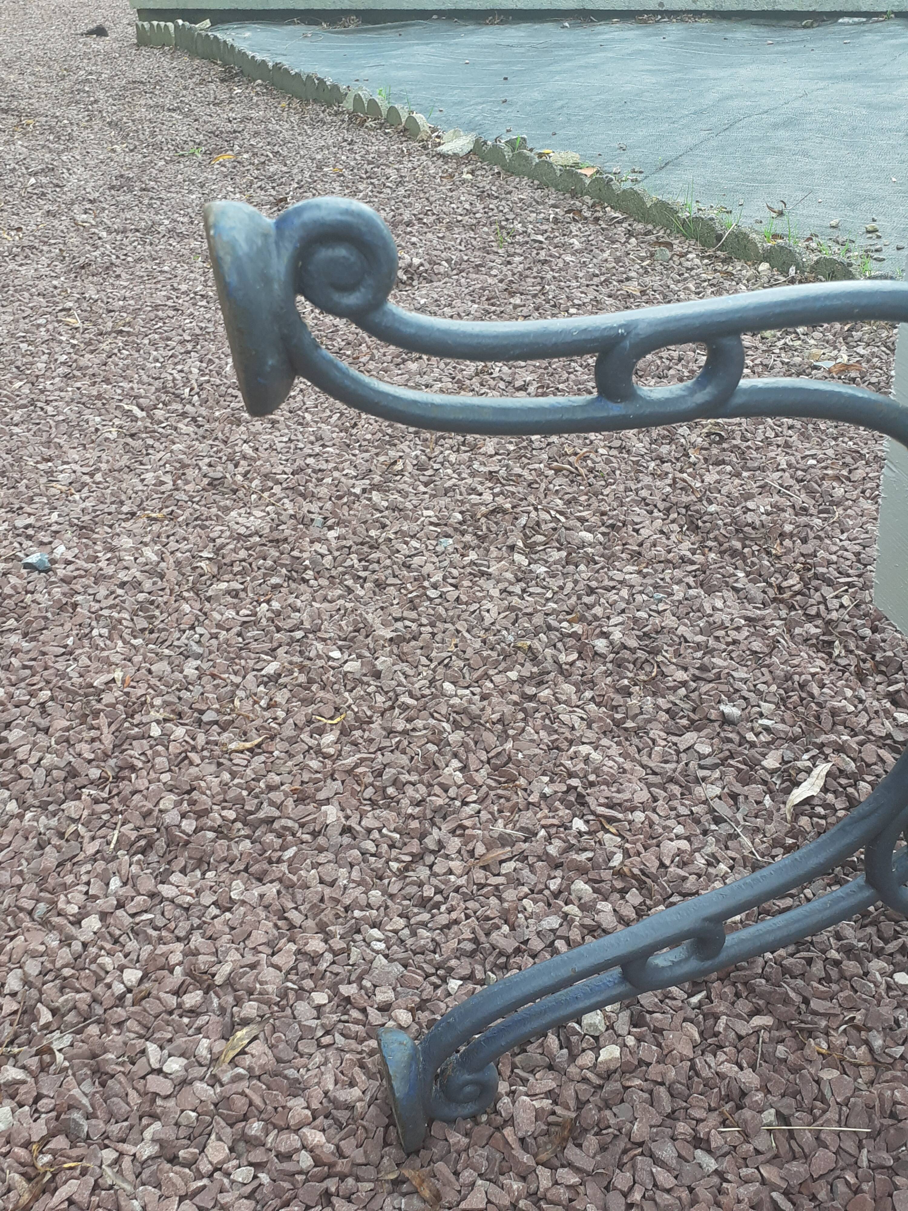 Garden bench with old cast-cast-or-cast-or-cast foot