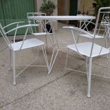 Garden set in wrought iron  60s 70s