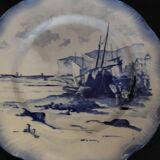 Sarreguemines earthenware plate with Marine decor late 19th century early 20th century
