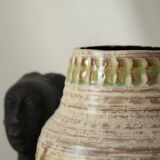 Low relief ceramic vase West Germany 1950