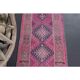 1970s vintage Turkish Oushak diamond wool runner