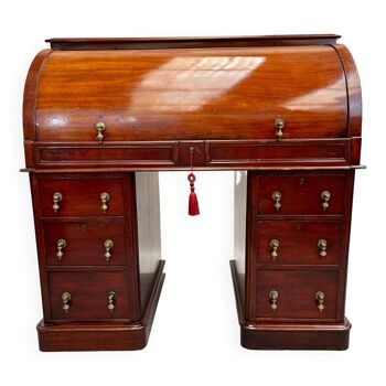 Victorian cylinder desk with secret drawer