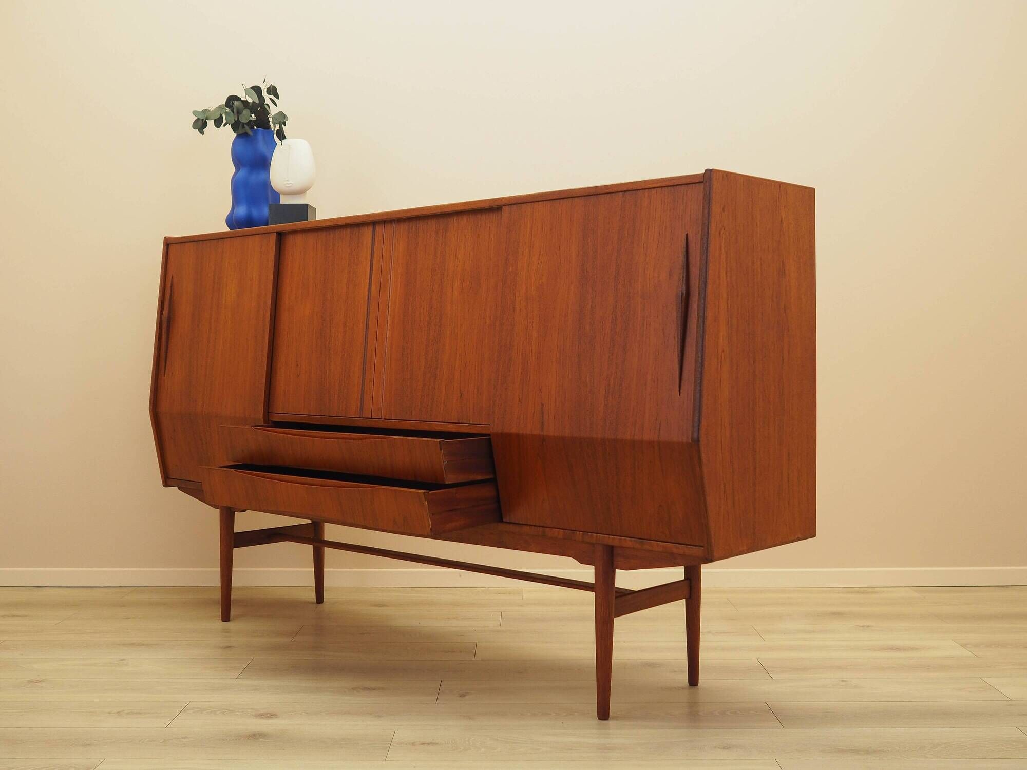 Teak highboard, Danish design, 1960s, made in Denmark