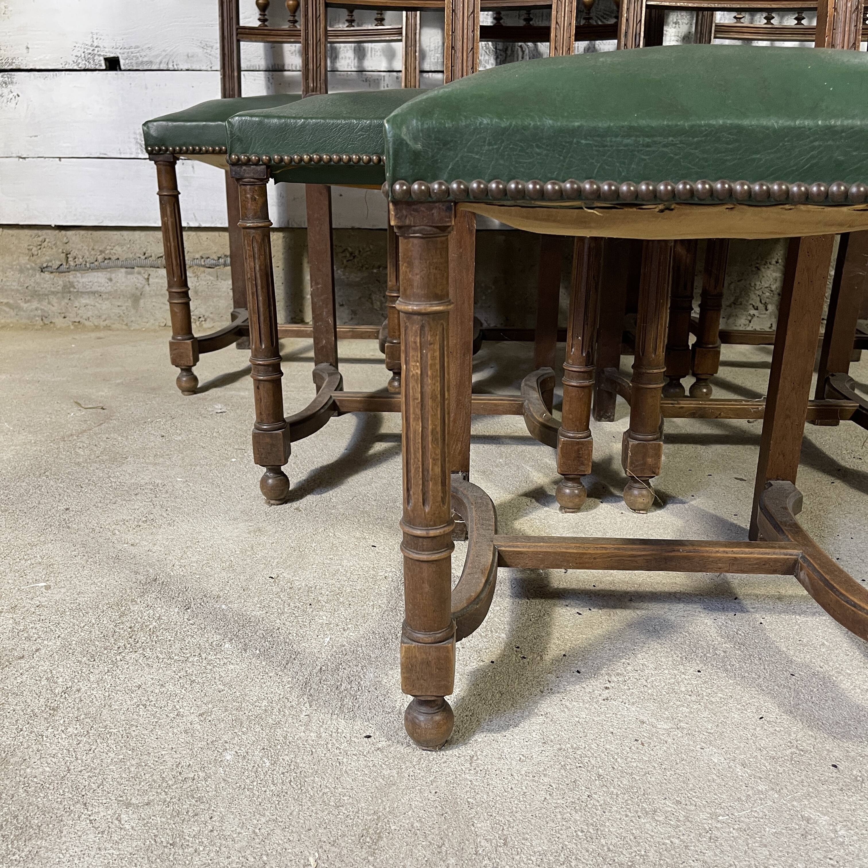 Series of 6 antique chairs