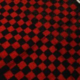 3x6 Red Black Checkered Wool Vintage Rug, 107x180Cm SK 70252
