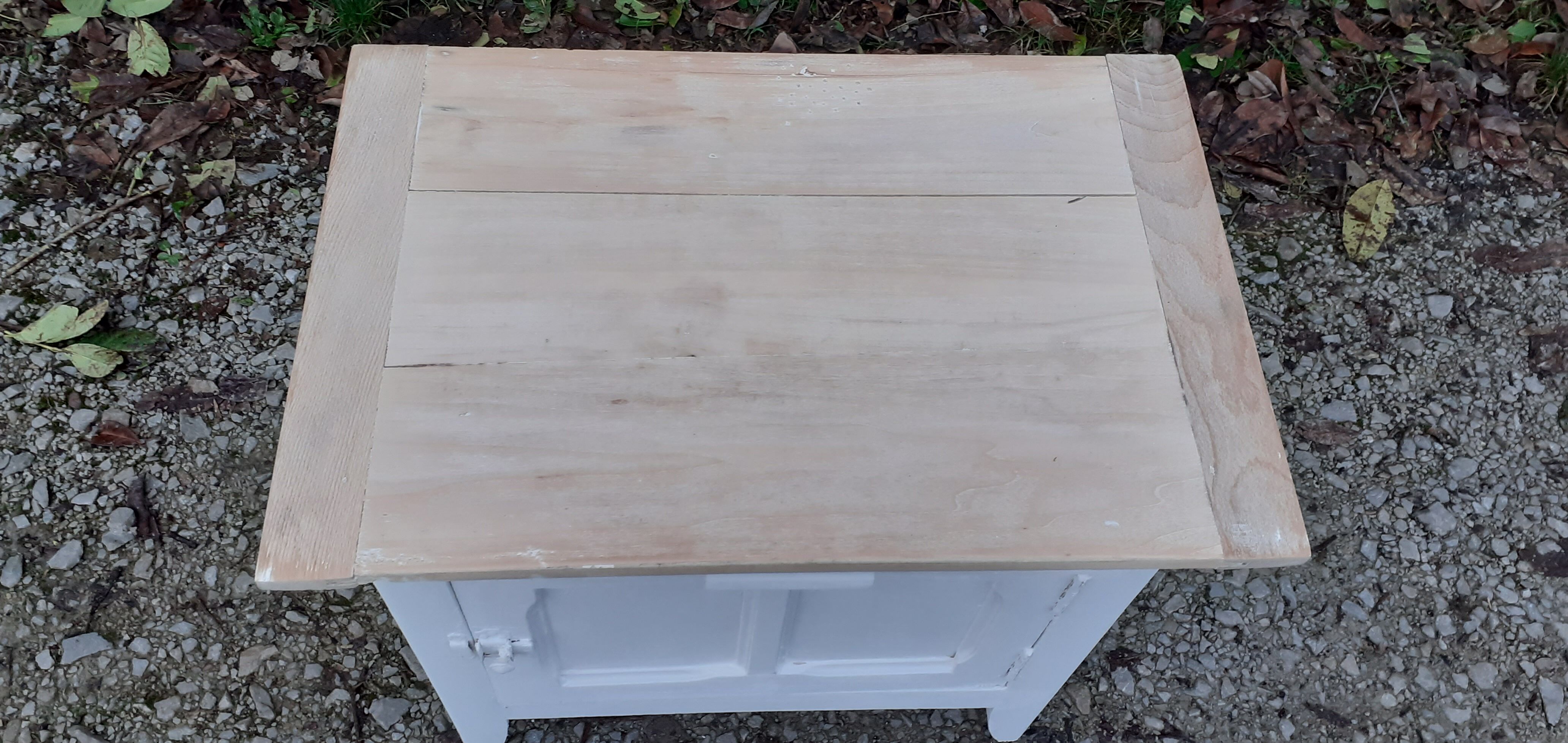 Parisian sideboard 1 door 1 drawer white and raw wood