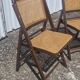 Vintage 2 chaises pliantes bois et cannage