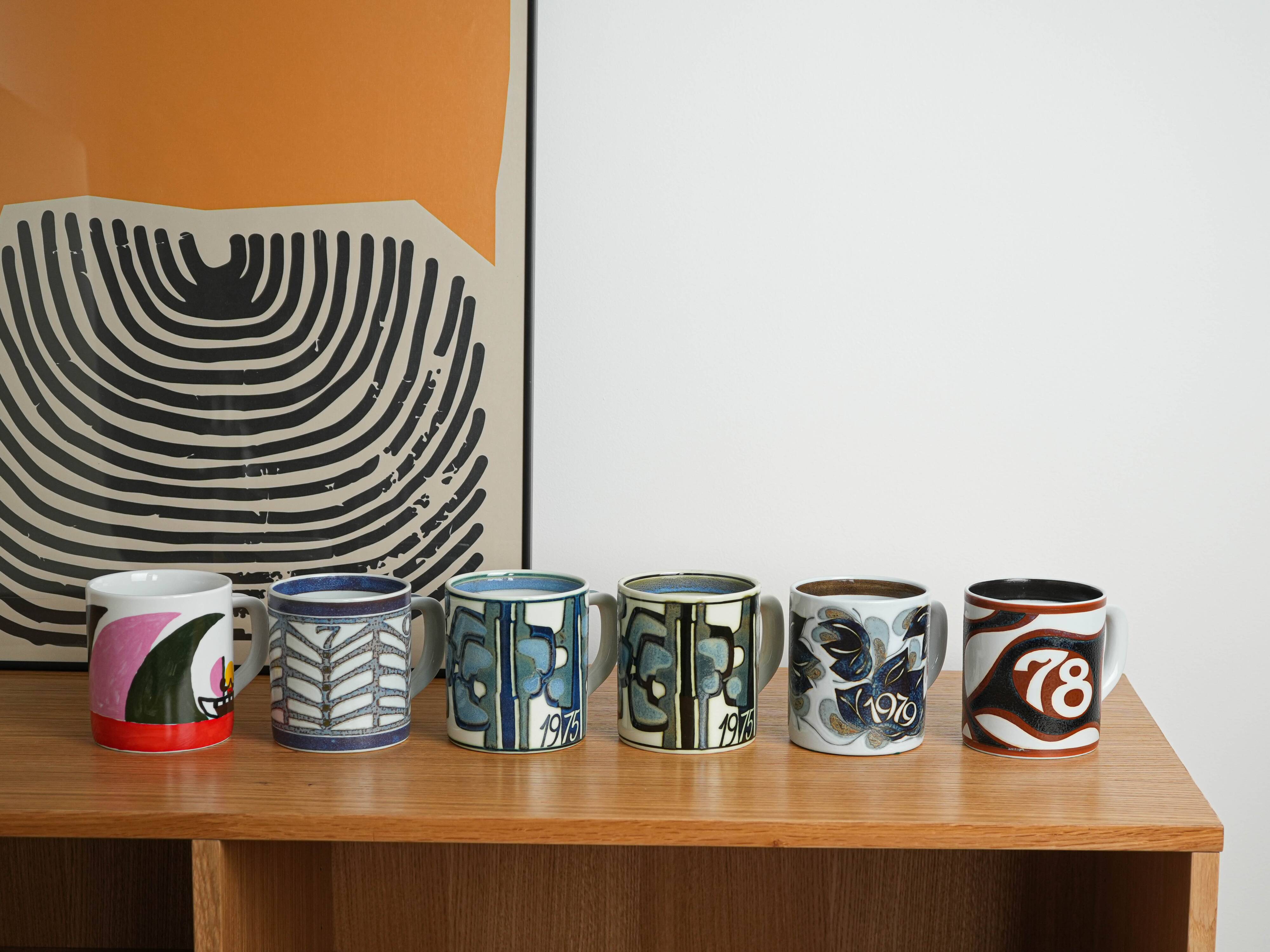Tasse en céramique, design danois, 1975, designer : Bodil Buch, fabricant : Royal