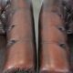 Set of three classic English-style Chesterfield cowhide  club armchairs