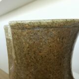 Vintage Studio Pottery Owl Pitcher: Speckled Glaze Stoneware Vase