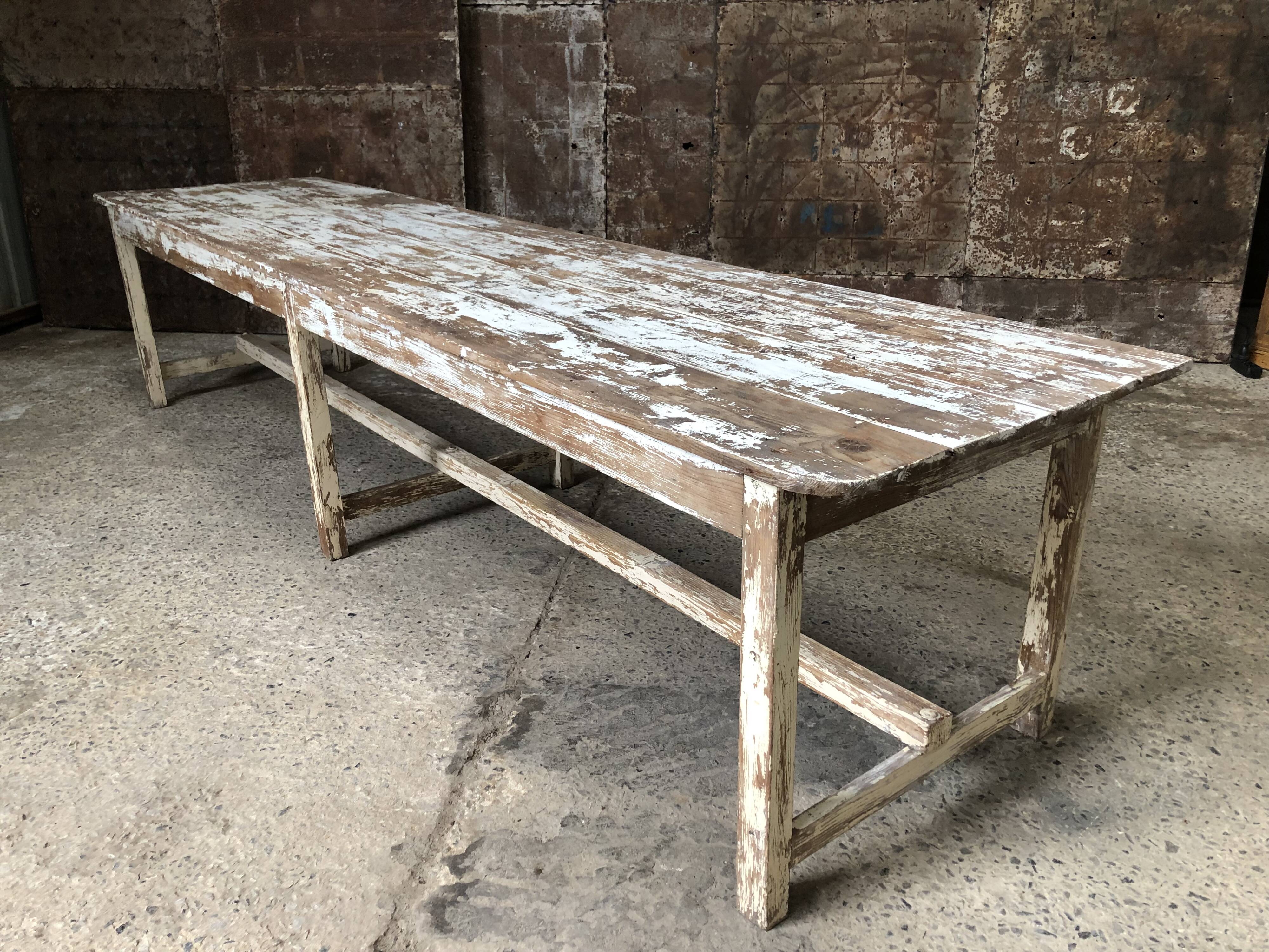 White patina console table