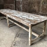 Table console patine blanche