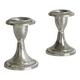 Set of 2 vintage silver-plated metal candle holders.