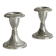 Set of 2 vintage silver-plated metal candle holders.