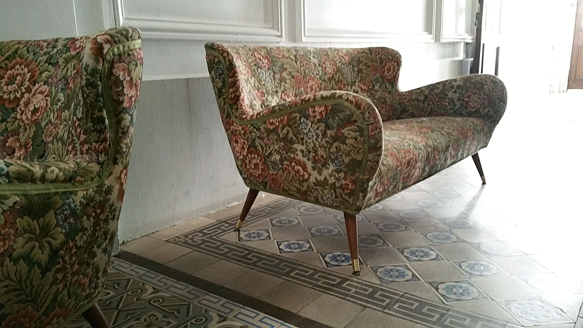 Organic couch 50s/60s design low Italian vintage