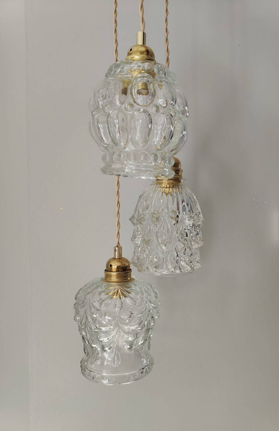Suspension 3 transparent globes
