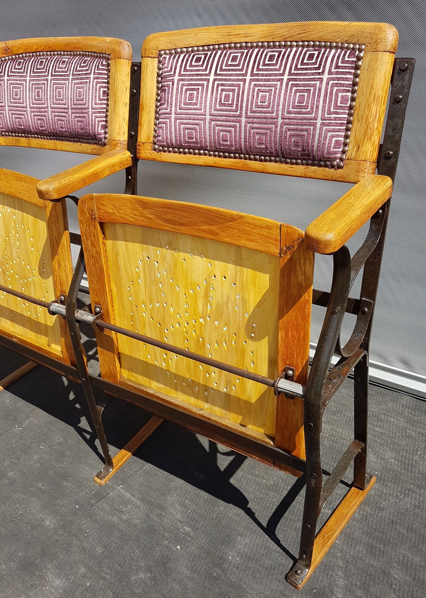 Cinema theatre seats paired with 1900 fabric Verel de Belval