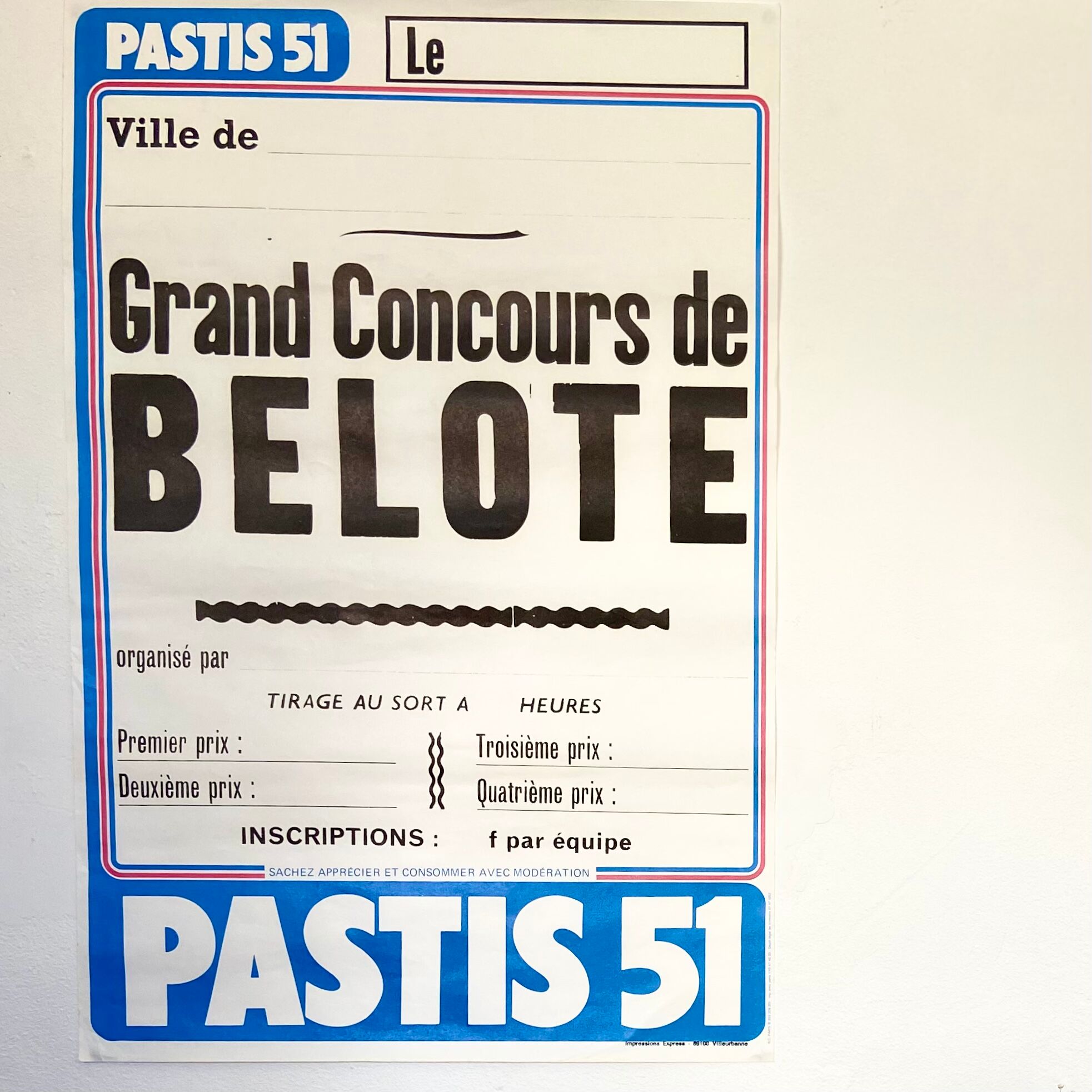 Affiche “ concours de belote “