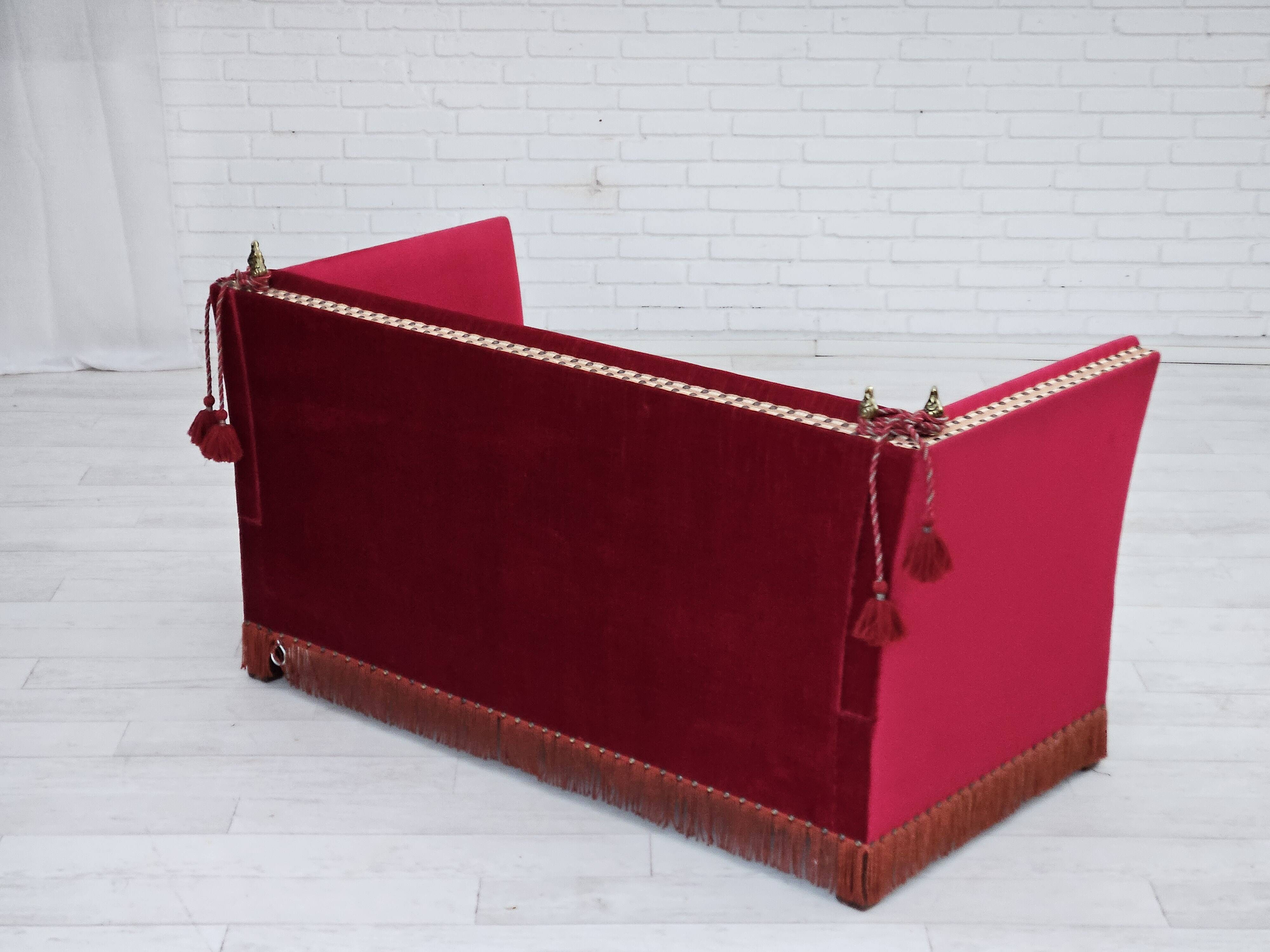 1970s, Danish "Spanish" sofa, original condition, furniture velour.