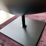 Fjord Moroso armchair with its pouf, design Patricia Urquiola 2002, steel and smooth black leather