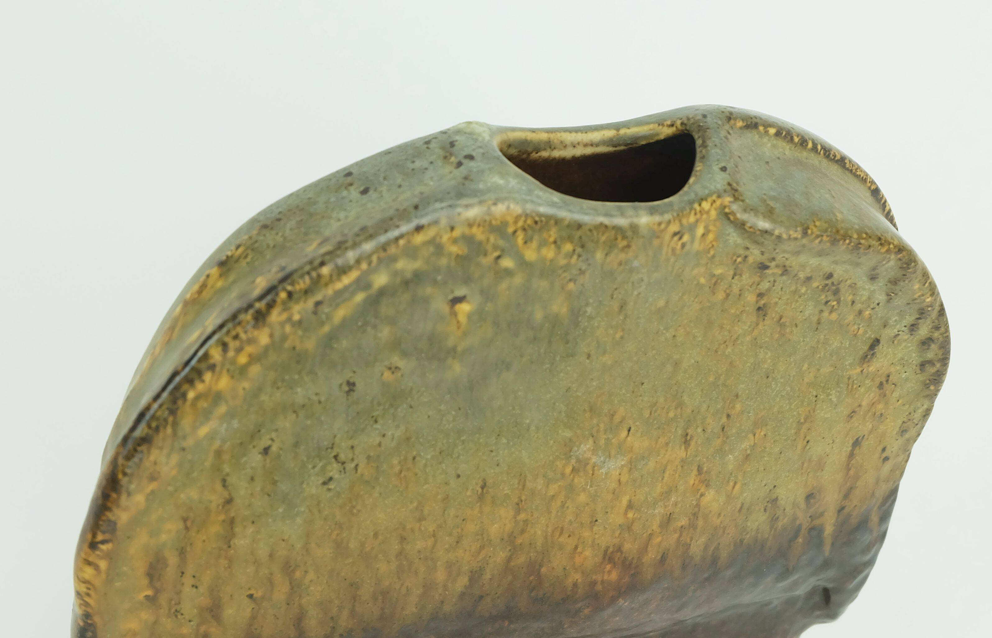 sculptural mid century studio ceramic VASE heiner balzar for steuler 1970s