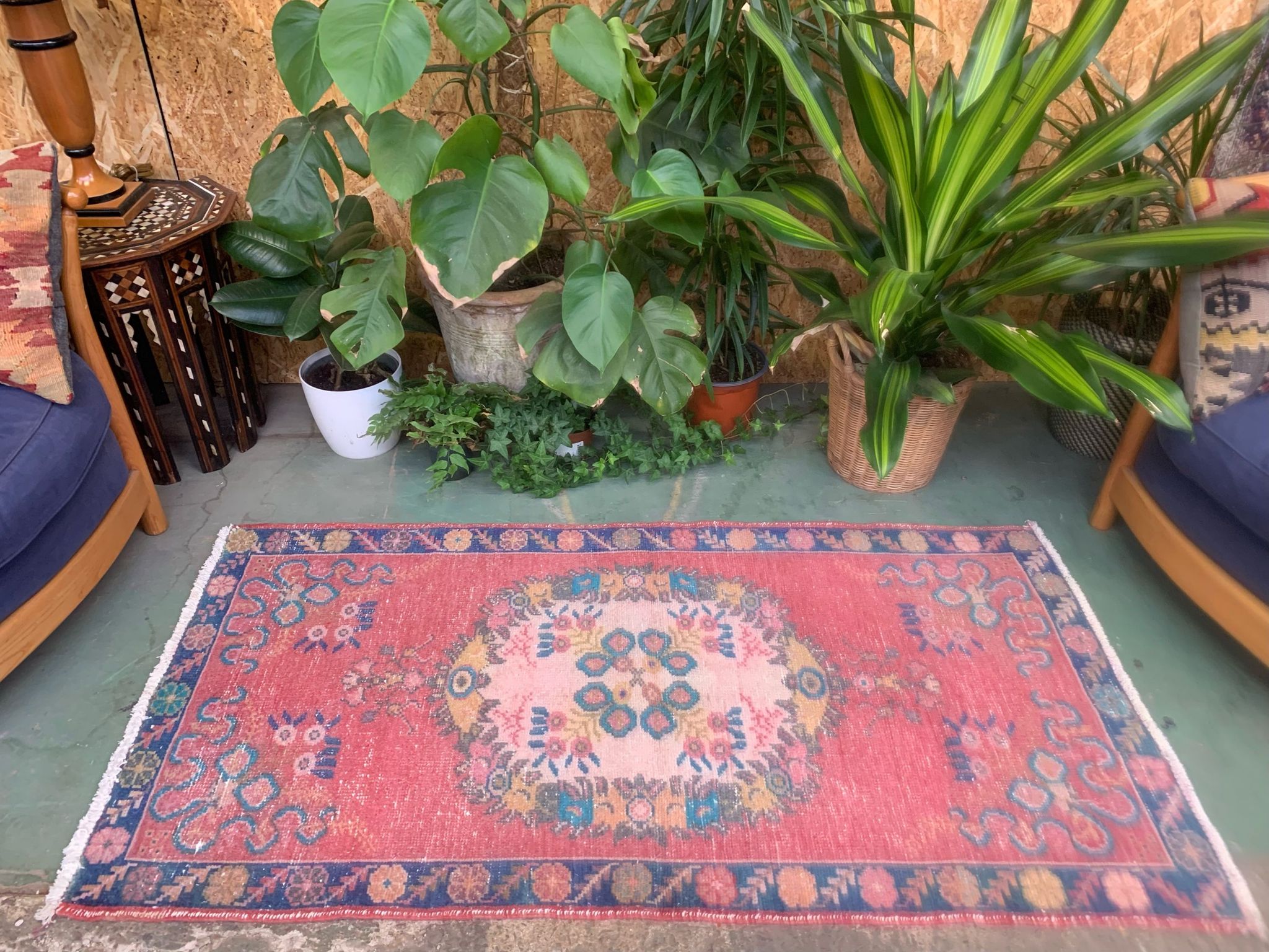 Vintage turkish oushak rug 160x89 cm carpet