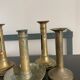 Set 5 vintage brass candlesticks