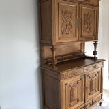 Buffet double corps en chêne 1920 style Henri II