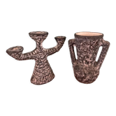 Vase and candle holders Fat Lava vintage