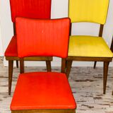 Suite of 5 vintage chair 50s