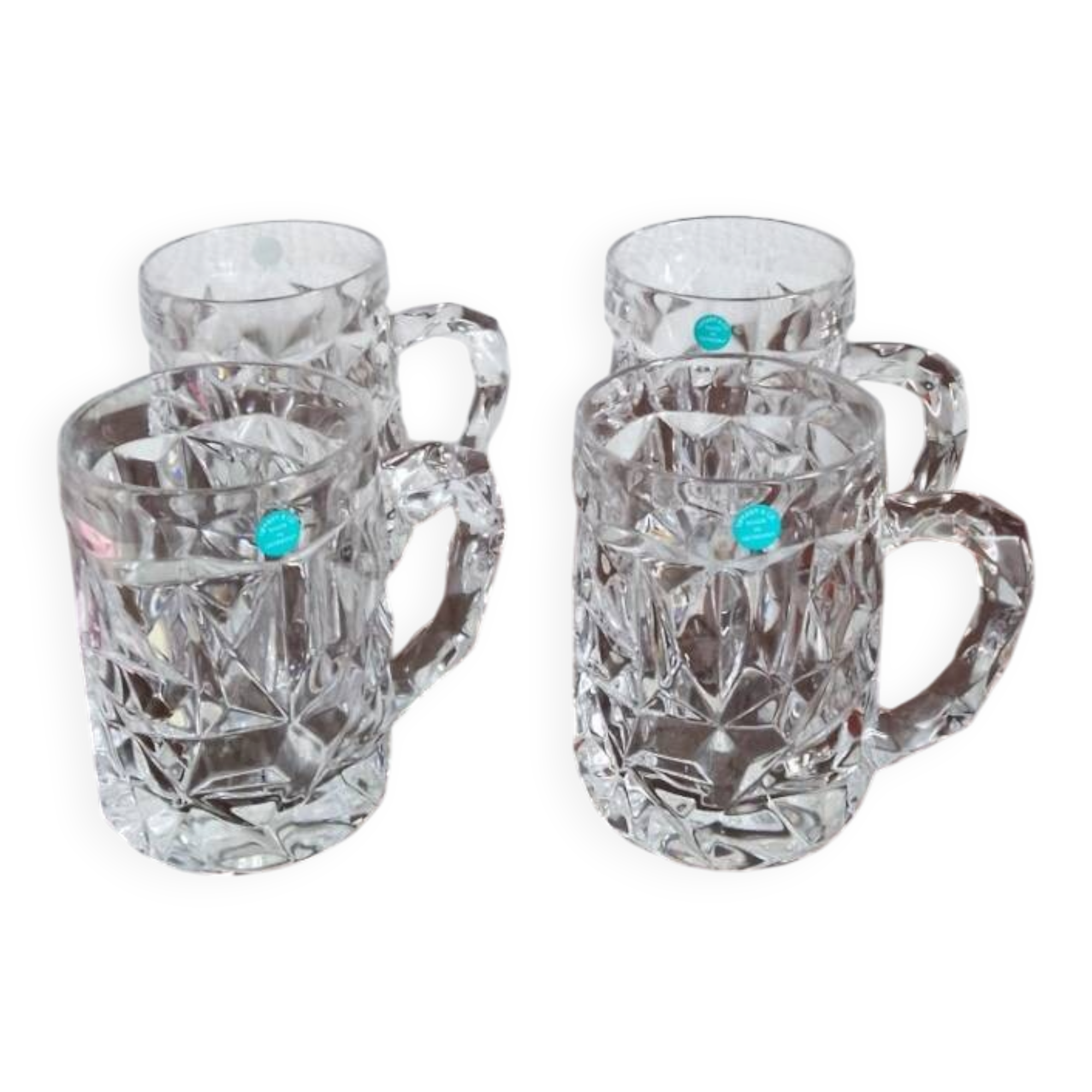 4 cut crystal beer mugs from Tiffany and Co.