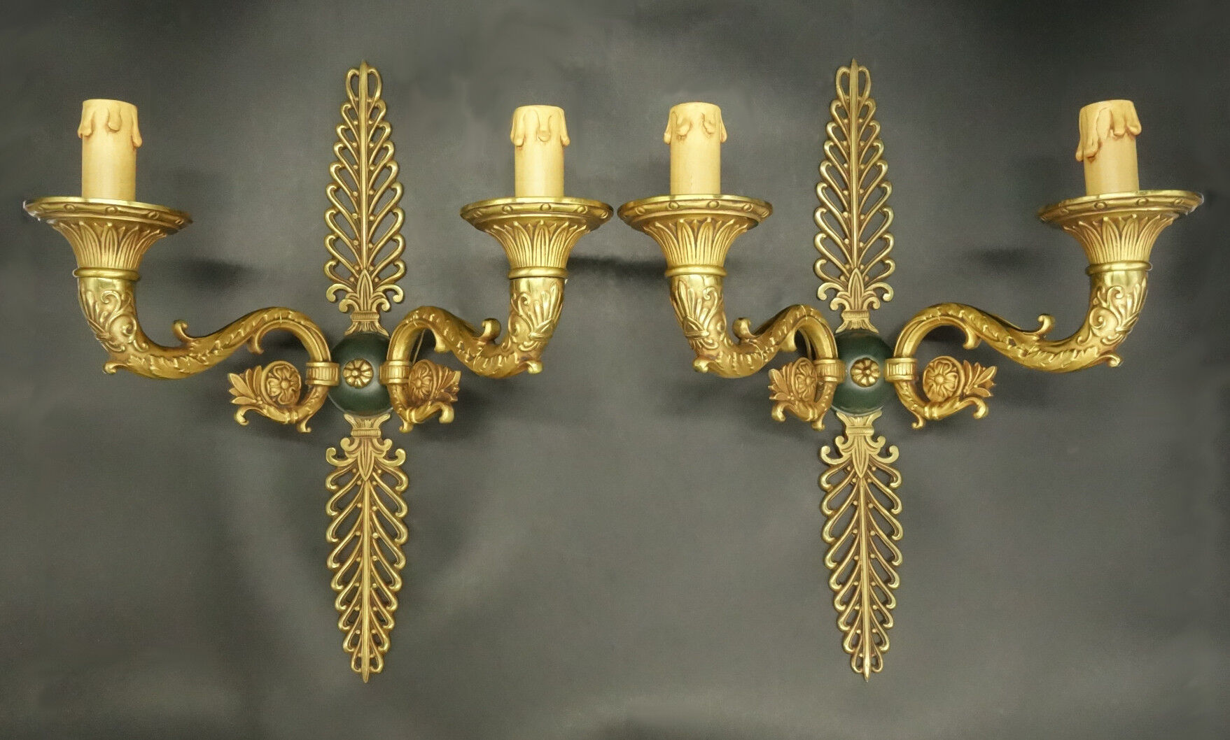 Pair of Empire style palmette sconces - Hettier & Vincent
