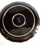 LONGWY earthenware dish with lilies signed L. VALENTI