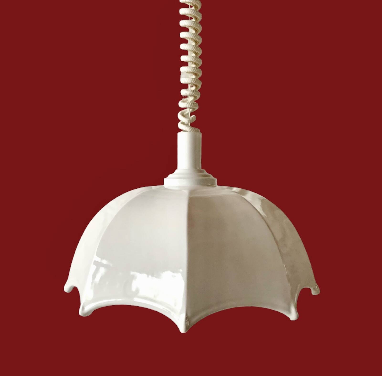 Vintage white ceramic up-and-down pendant light