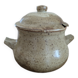 Grande soupière en grès pyrité vintage