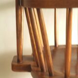 Mid century solid oak lyre-back Windsor chair, 1960s-70s