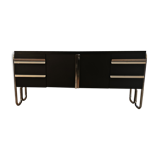 Vintage metallic sideboard in the Bauhaus style of the 70s