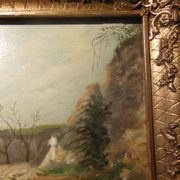 Impressionist painting, XIX-XX°s., landscape, oil on wood signed A.Hervé