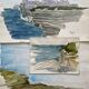 3 paintings: "st jean de luz" (basque country) jean-francois devaliere (1926-2021)